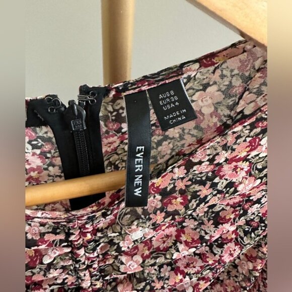 Ever New Long Sleeve Floral Ruched Mini Dress – Size 4 - Picture 9 of 10